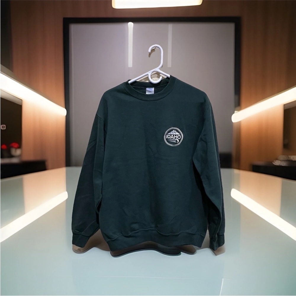 Port & Company Men Essential Fleece Green Sweatshirt Size L